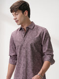 Highlander Men Purple Printed Slim Fit Casual Shirt - Purple - Image 1