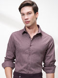 Highlander Men Purple Self Design Slim Fit Casual Shirt - Purple - Image 1