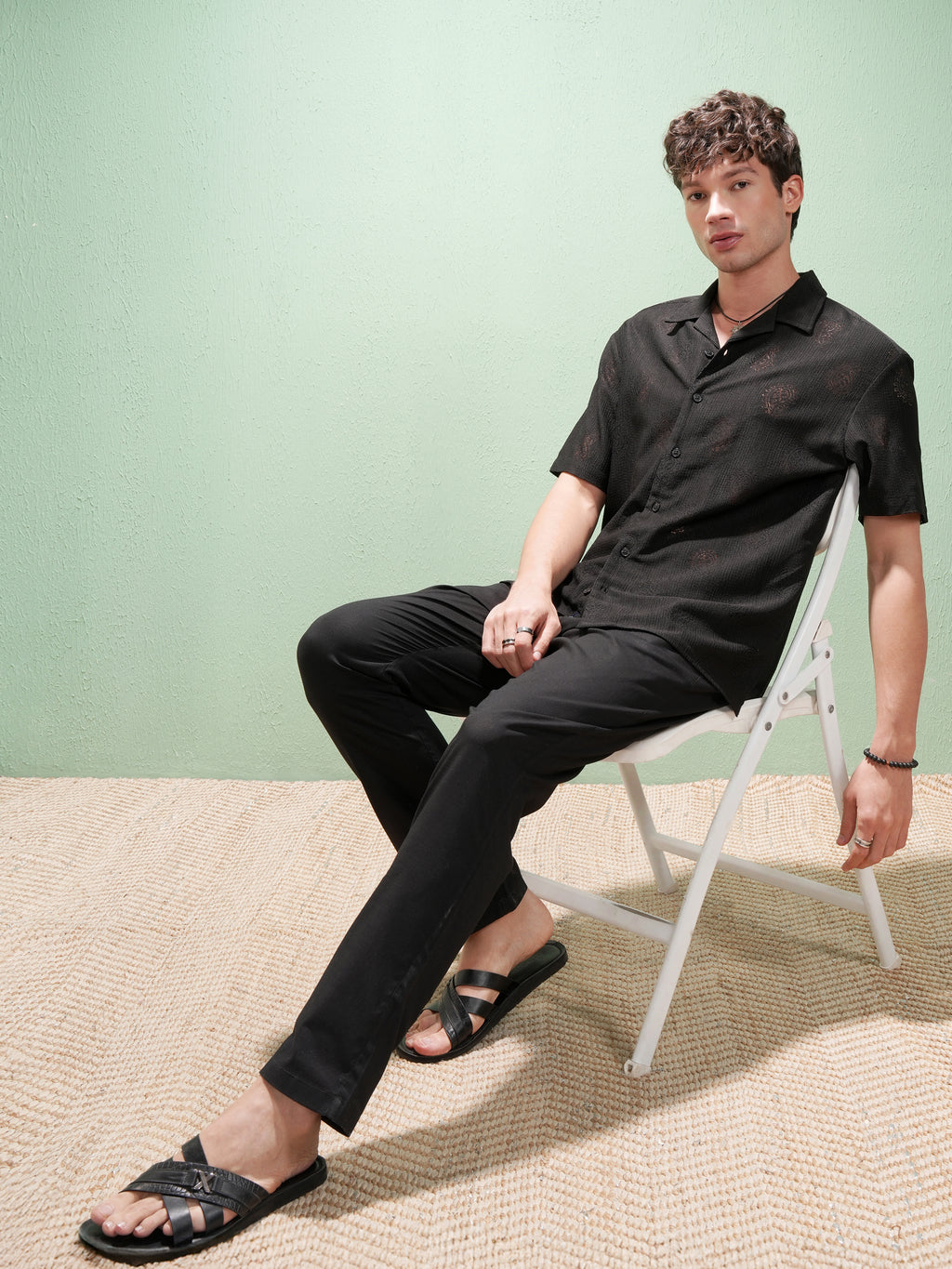 Highlander Men Black Printed Relaxed Fit Casual Shirt - Black - Image 2