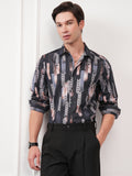 Highlander Men Black Printed Slim Fit Casual Shirt - Black - Image 1