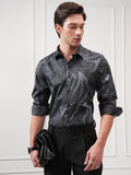 Highlander Men Grey Printed Slim Fit Casual Shirt - Grey - Image 1