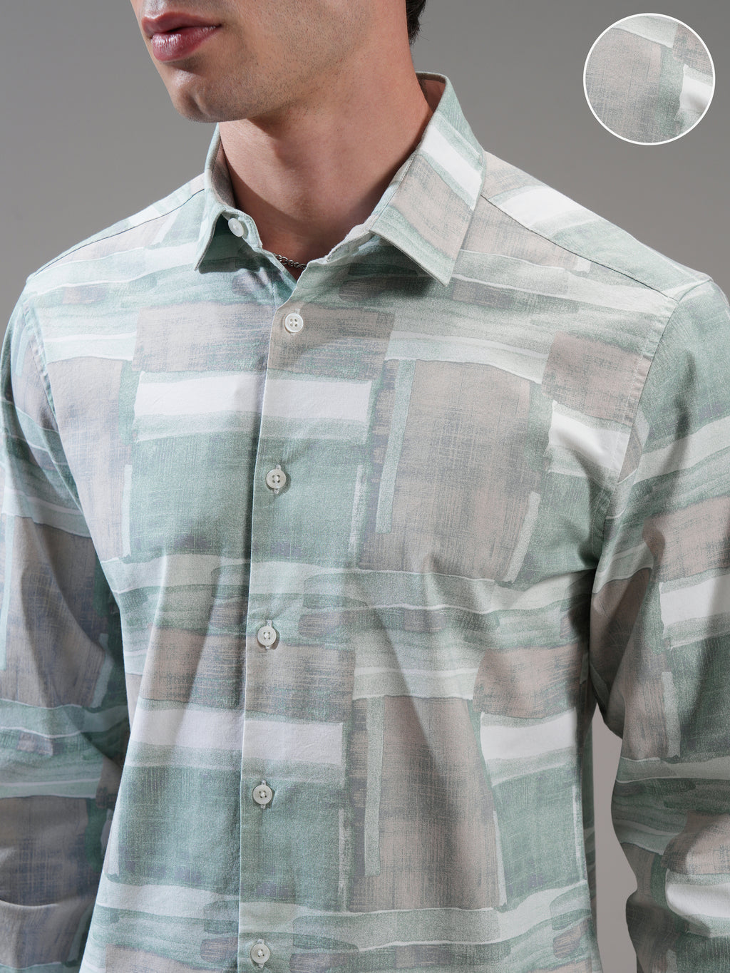 Highlander Men Green Printed Slim Fit Casual Shirt - Green - Image 5