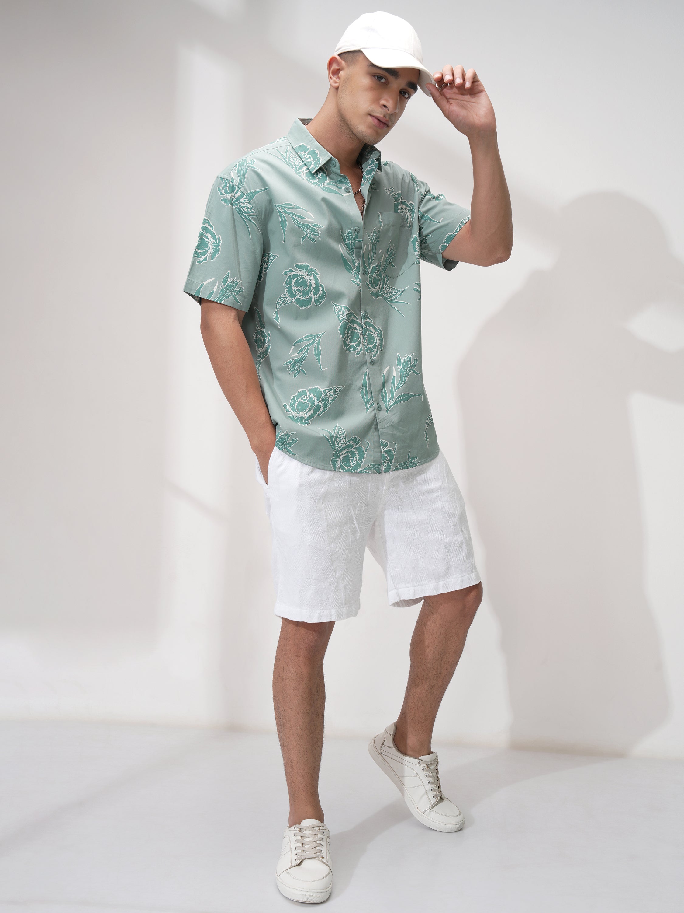 Highlander Men Green Printed Relaxed Fit Casual Shirt - Green - Image 2