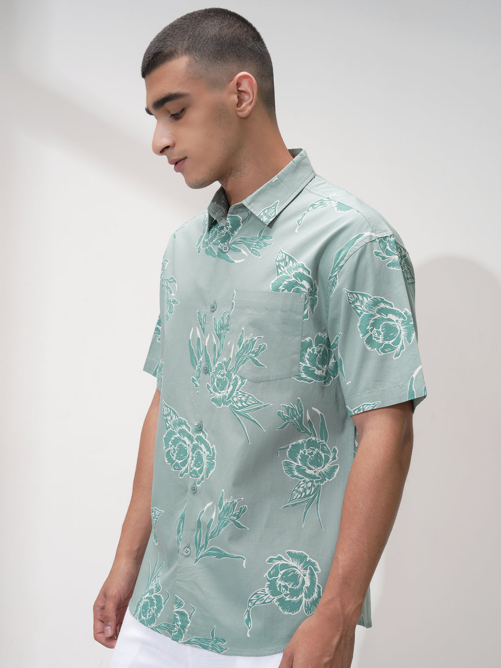 Highlander Men Green Printed Relaxed Fit Casual Shirt - Green - Image 4