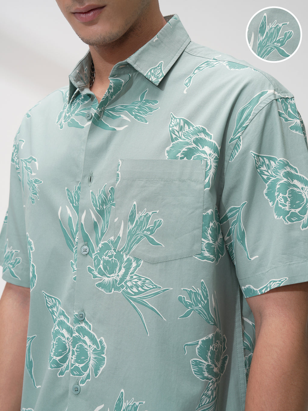 Highlander Men Green Printed Relaxed Fit Casual Shirt - Green - Image 5