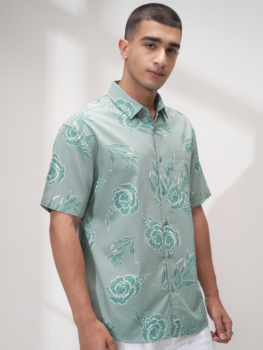 Highlander Men Green Printed Relaxed Fit Casual Shirt - Green - Image 6