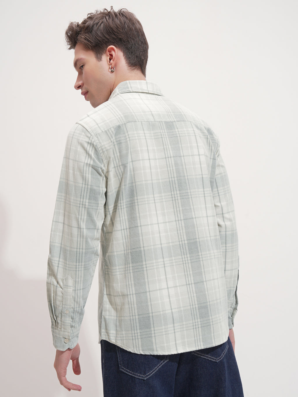 Highlander Men Olive Checked Slim Fit Casual Shirt - Olive - Image 3