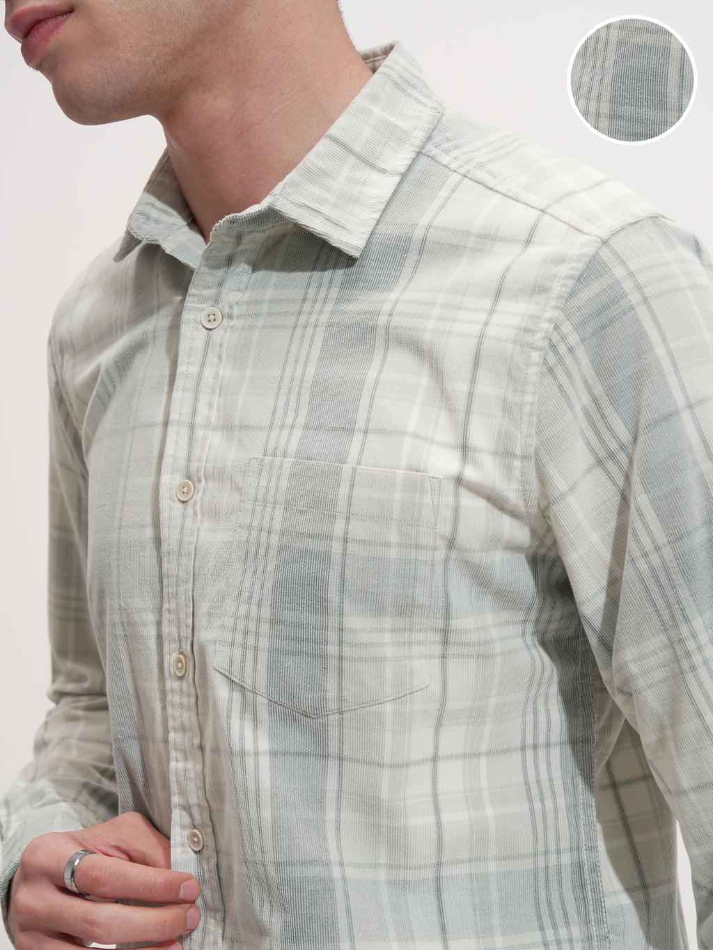 Highlander Men Olive Checked Slim Fit Casual Shirt - Olive - Image 5
