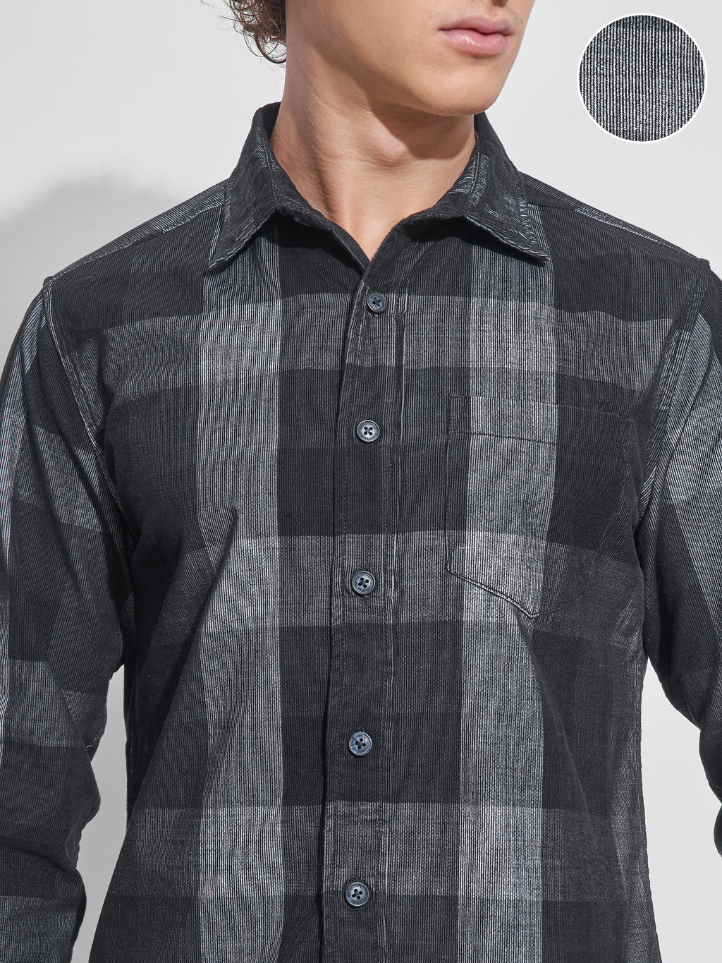 Highlander Men Black Checked Slim Fit Casual Shirt - Black - Image 5