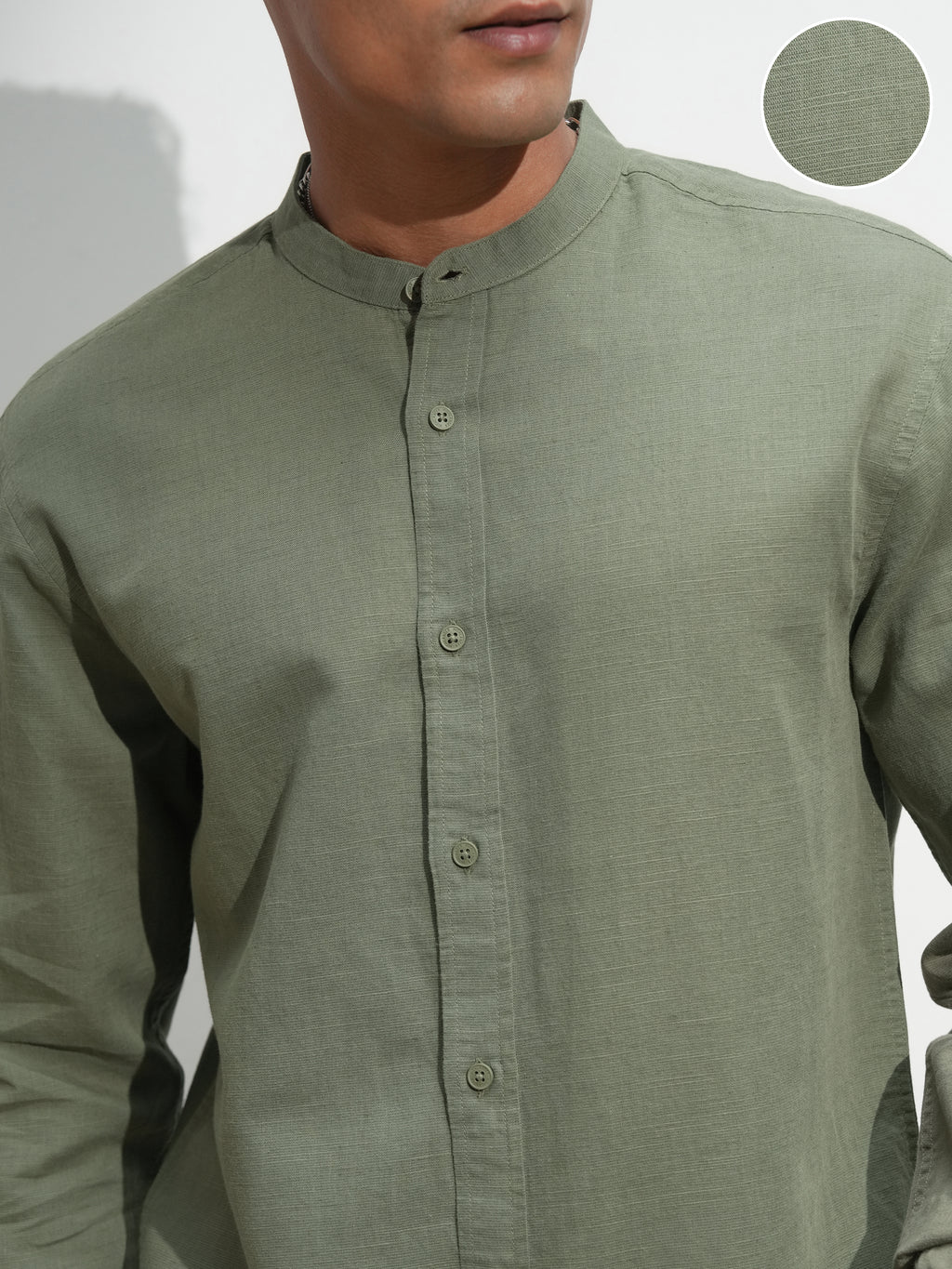 Highlander Men Green Self Design Relaxed Fit Casual Shirt - Green - Image 5