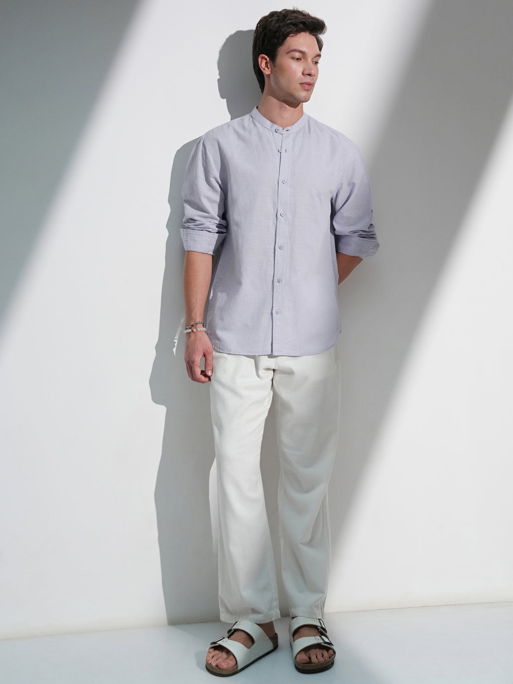 Highlander Men Lavender Solid Relaxed Fit Casual Shirt - Lavender - Image 2
