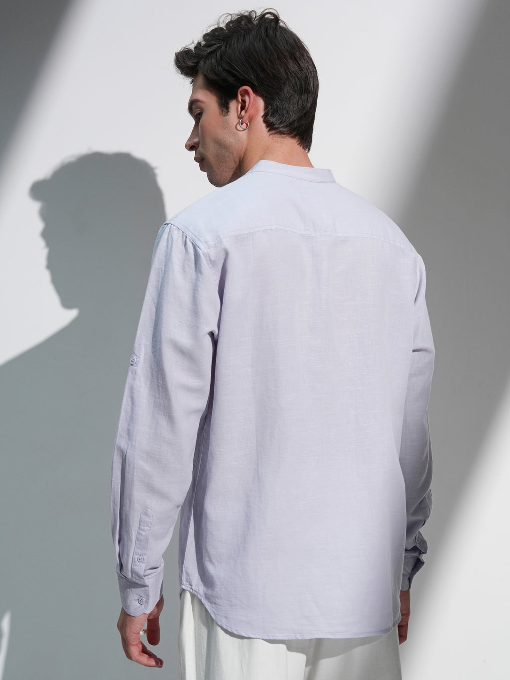 Highlander Men Lavender Solid Relaxed Fit Casual Shirt - Lavender - Image 3