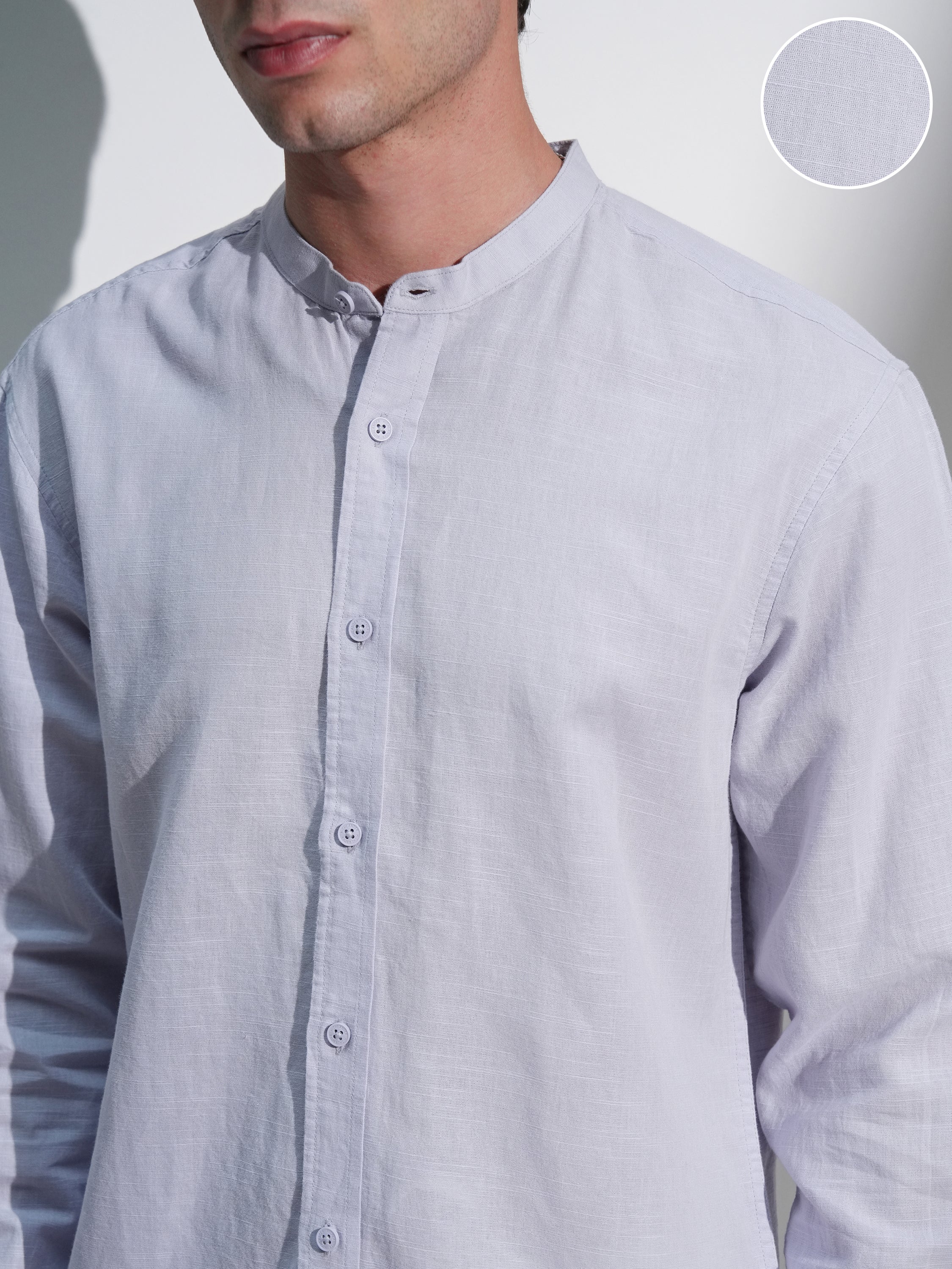 Highlander Men Lavender Solid Relaxed Fit Casual Shirt - Lavender - Image 5