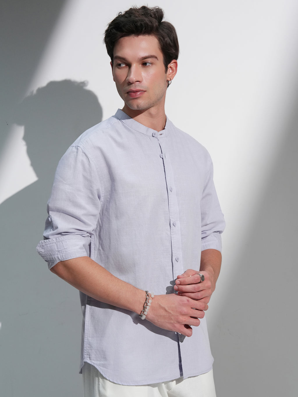 Highlander Men Lavender Solid Relaxed Fit Casual Shirt - Lavender - Image 6