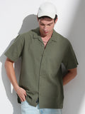 Highlander Men Green Solid Relaxed Fit Casual Shirt - Green - Image 1