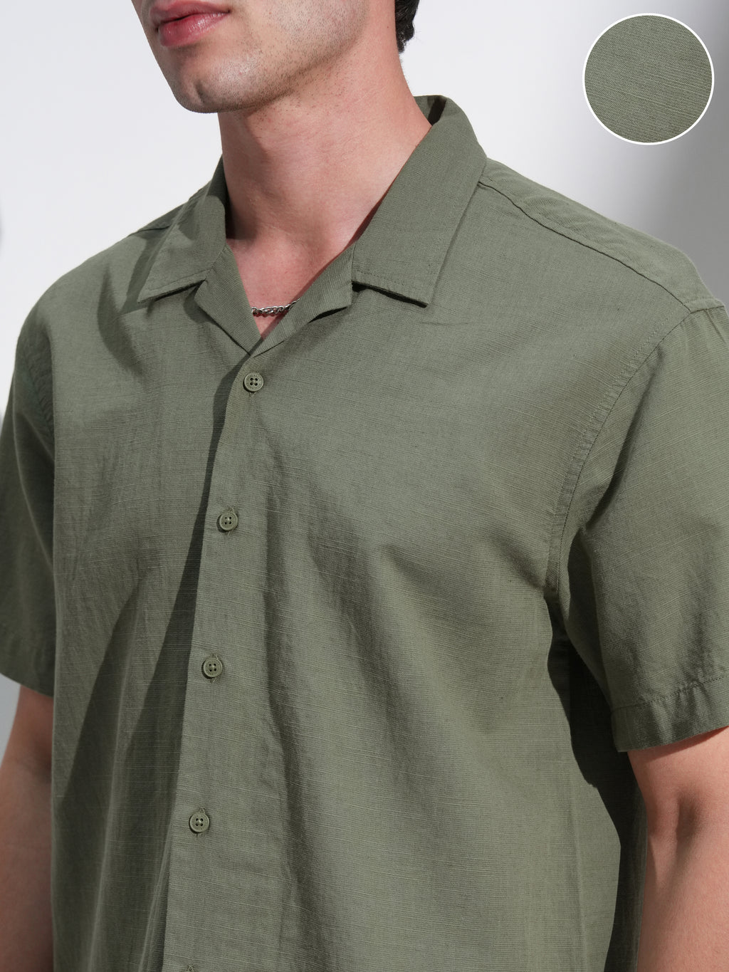 Highlander Men Green Solid Relaxed Fit Casual Shirt - Green - Image 5