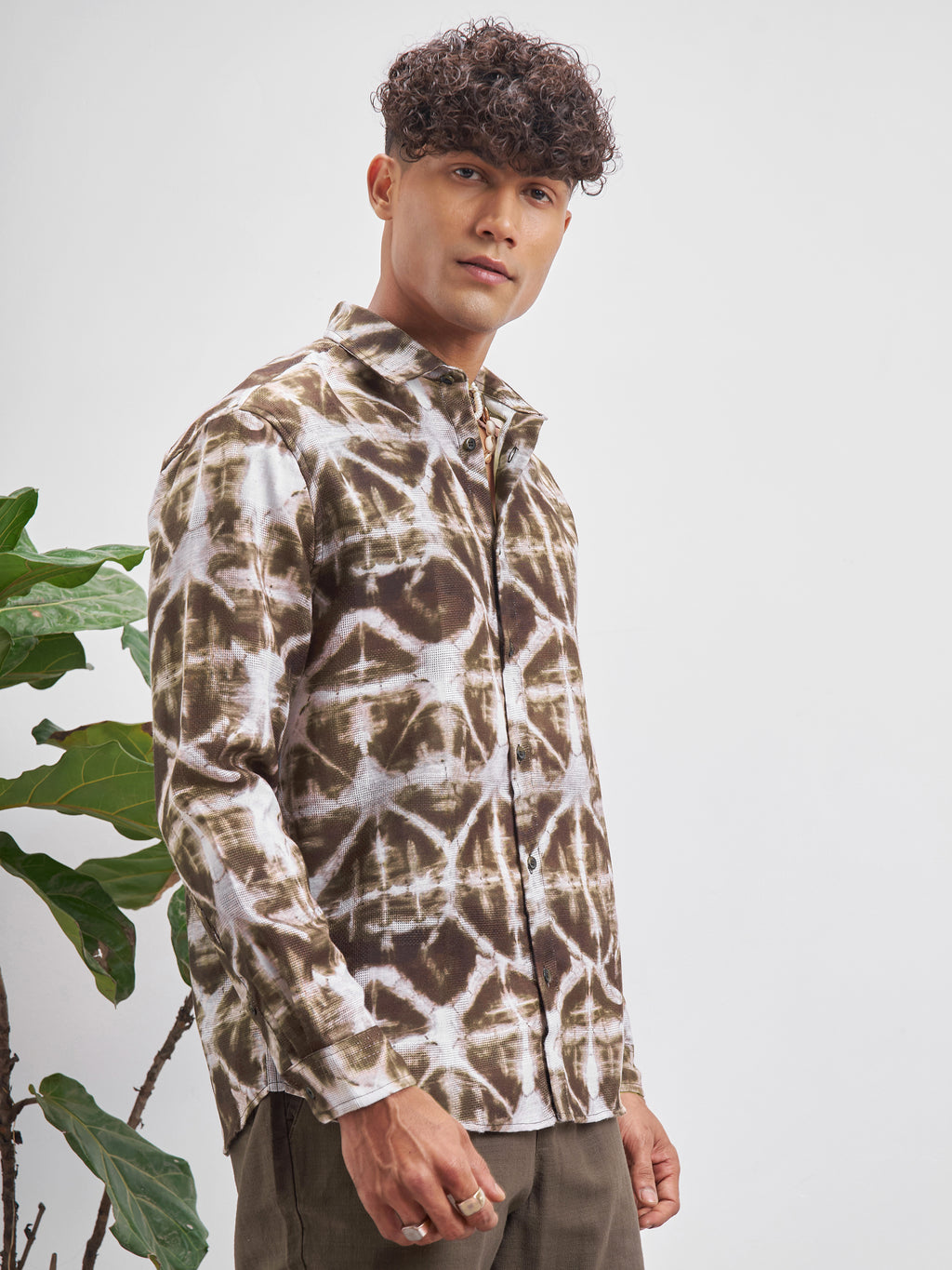 Highlander Men Brown Printed Relaxed Fit Casual Shirt - Brown - Image 6