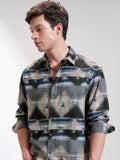 Highlander Men Teal Printed Relaxed Fit Casual Shirt - Teal - Image 1