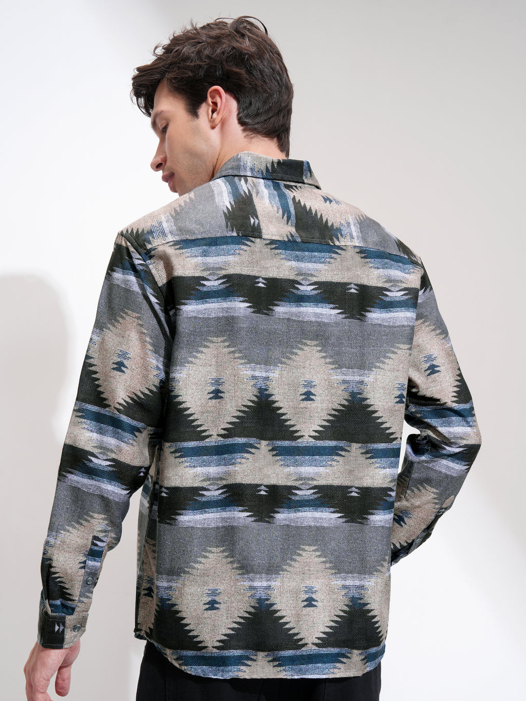 Highlander Men Teal Printed Relaxed Fit Casual Shirt - Teal - Image 3
