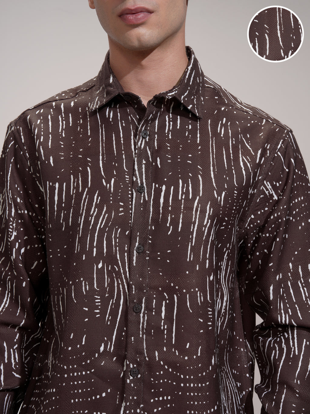 Highlander Men Brown Printed Relaxed Fit Casual Shirt - Brown - Image 5