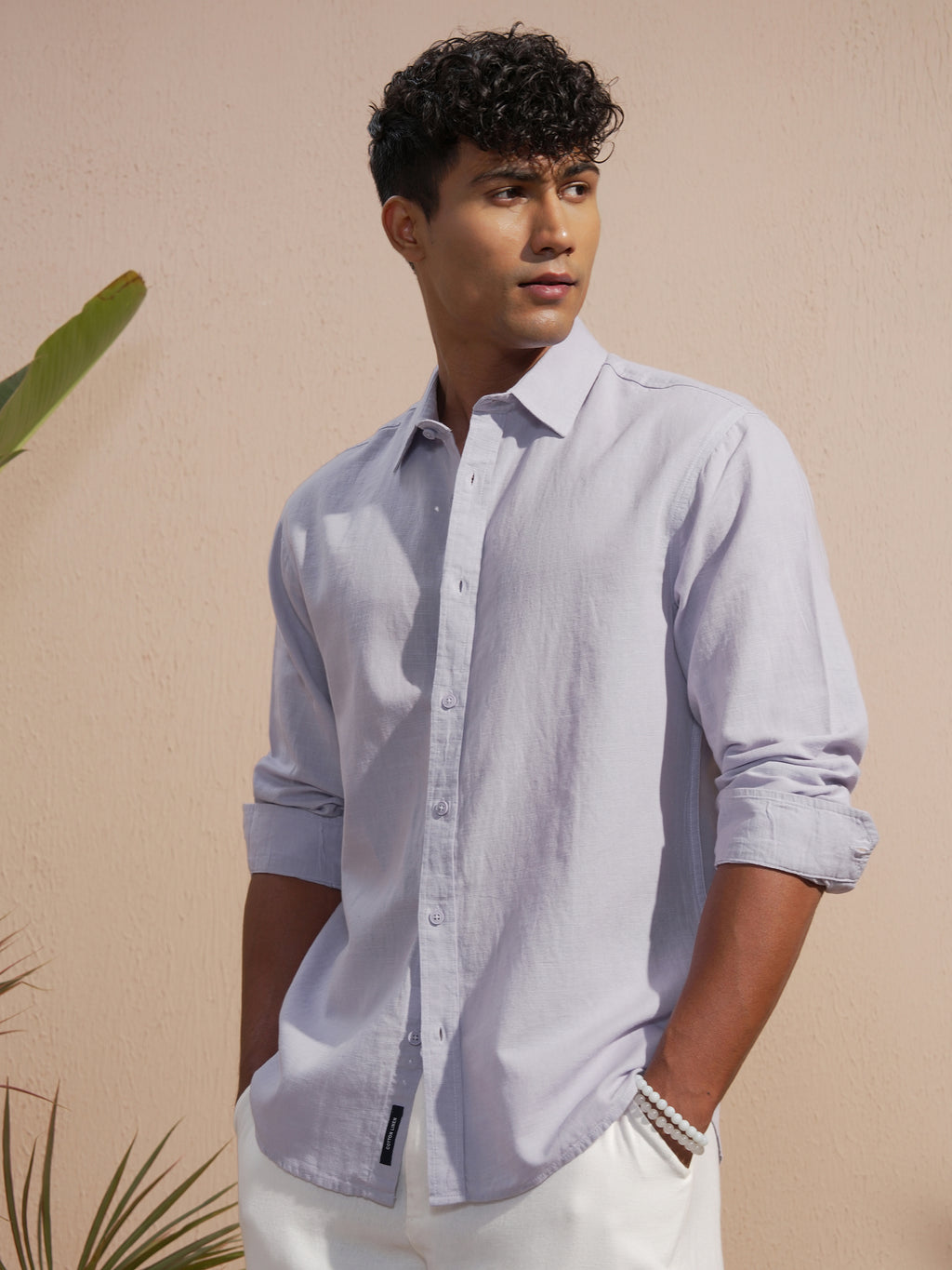 Highlander Men Lavender Solid Relaxed Fit Casual Shirt - Lavender - Image 4