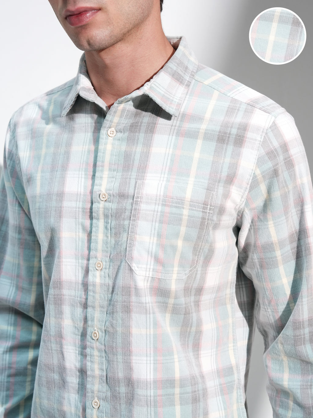Highlander Men Green Checked Slim Fit Casual Shirt - Green - Image 5
