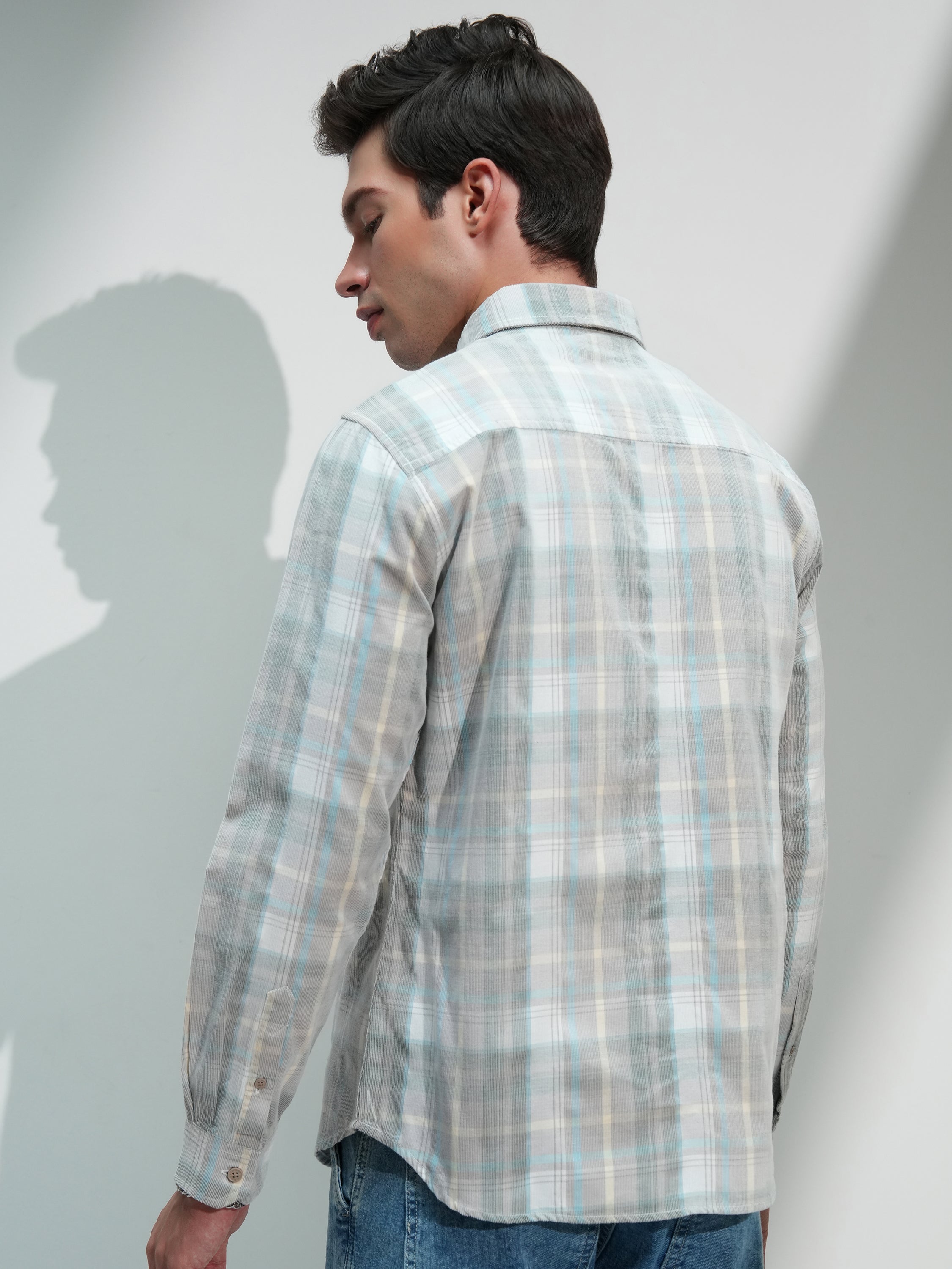 Highlander Men Tan Checked Slim Fit Casual Shirt - Tan - Image 3