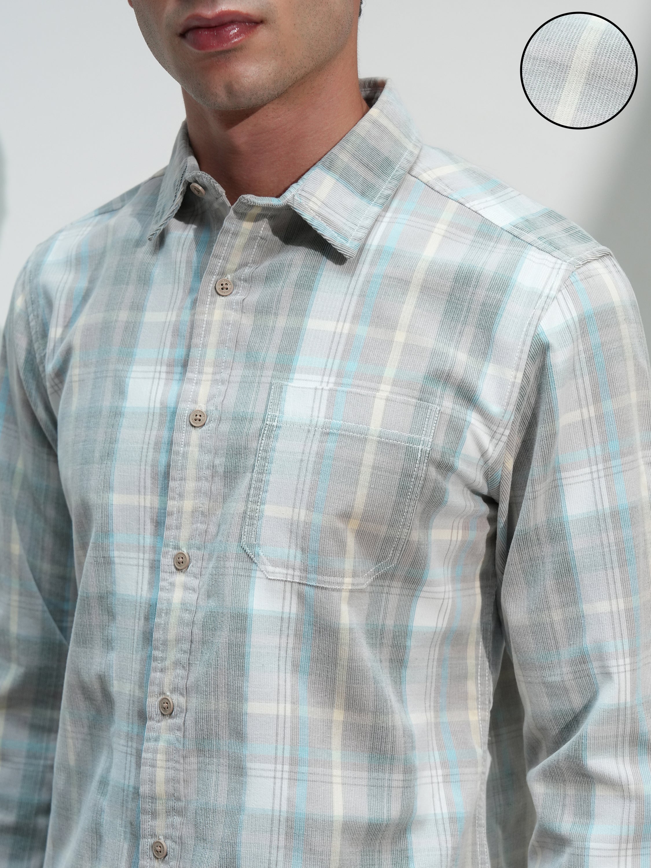 Highlander Men Tan Checked Slim Fit Casual Shirt - Tan - Image 5
