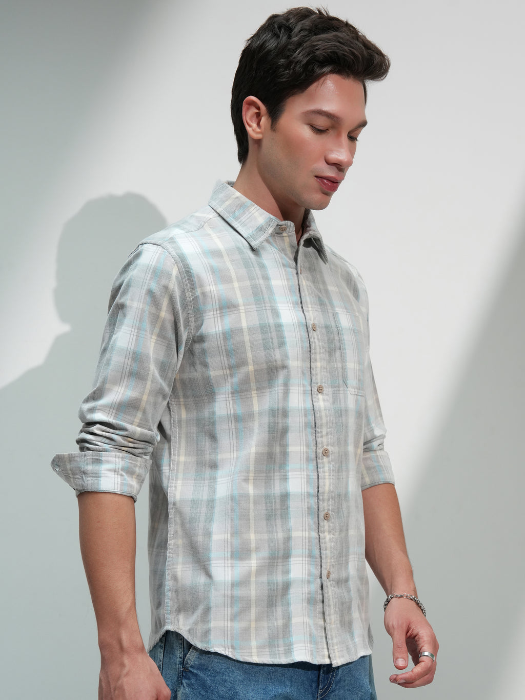 Highlander Men Tan Checked Slim Fit Casual Shirt - Tan - Image 6