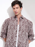 Highlander Men Coffee Pink Printed Relaxed Fit Casual Shirt - Pink - Image 1