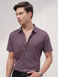 Highlander Men Purple Solid Slim Fit Casual Shirt - Purple - Image 1