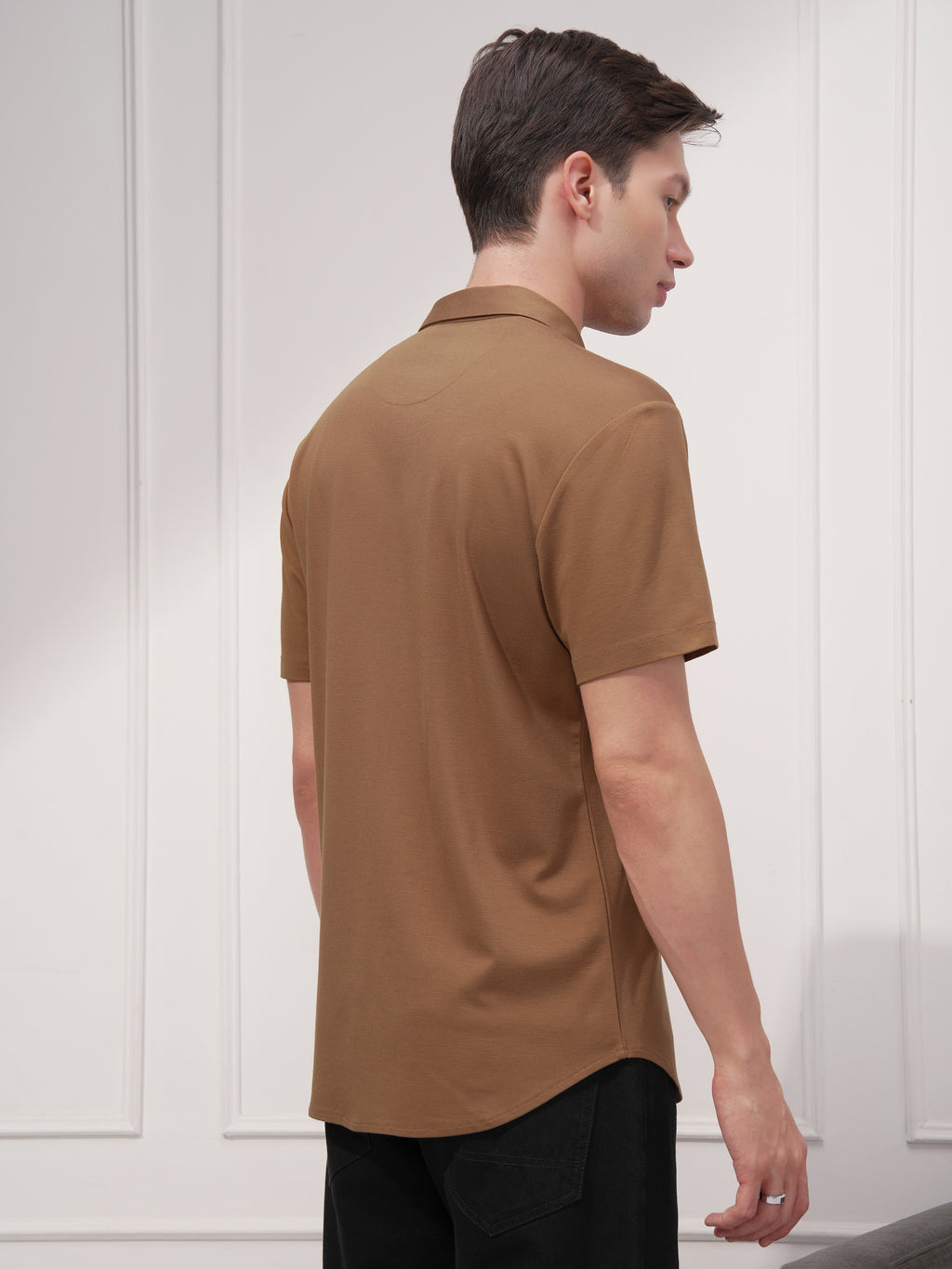 Highlander Men Brown Solid Slim Fit Casual Shirt - Brown - Image 3