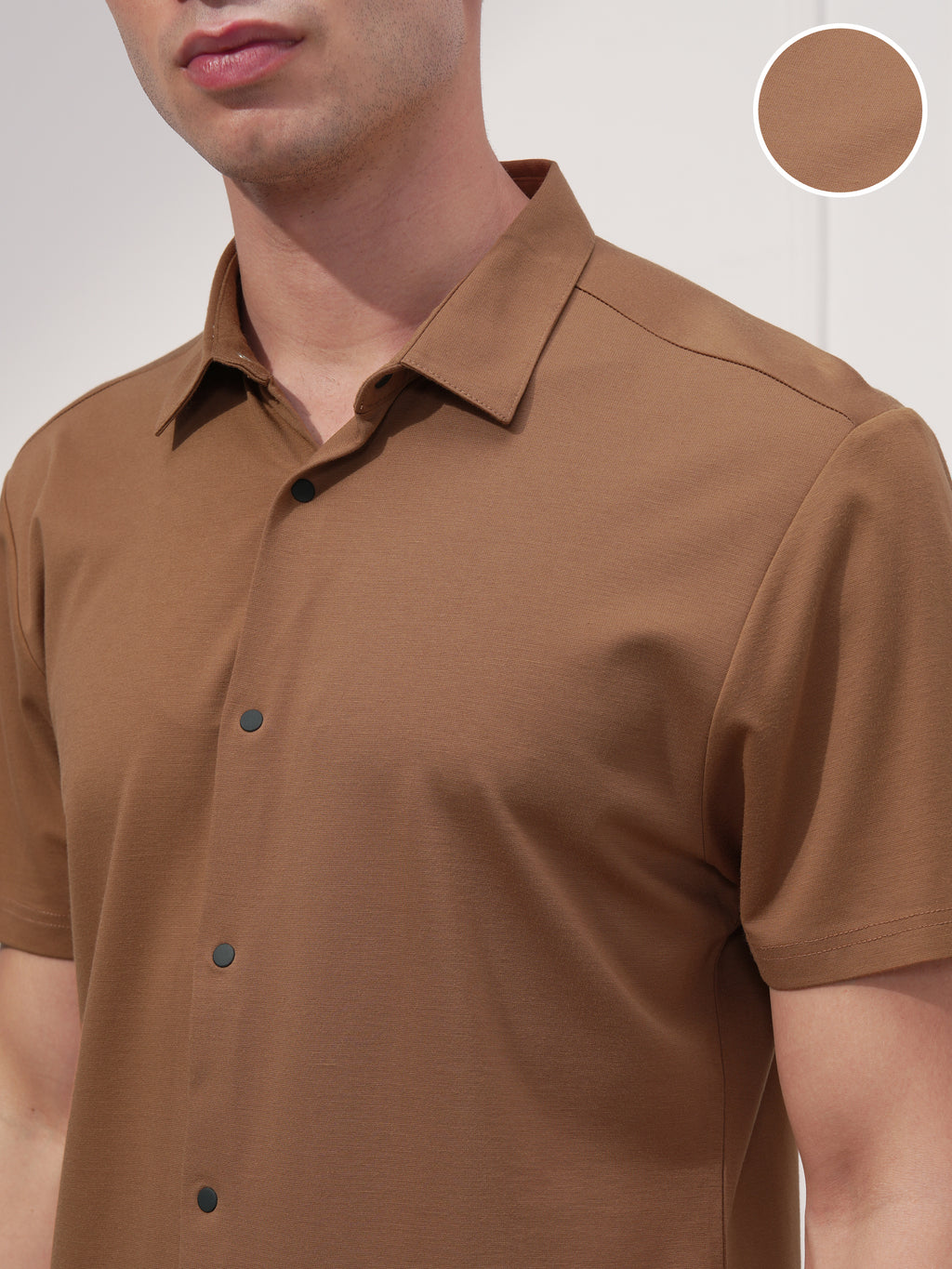 Highlander Men Brown Solid Slim Fit Casual Shirt - Brown - Image 5