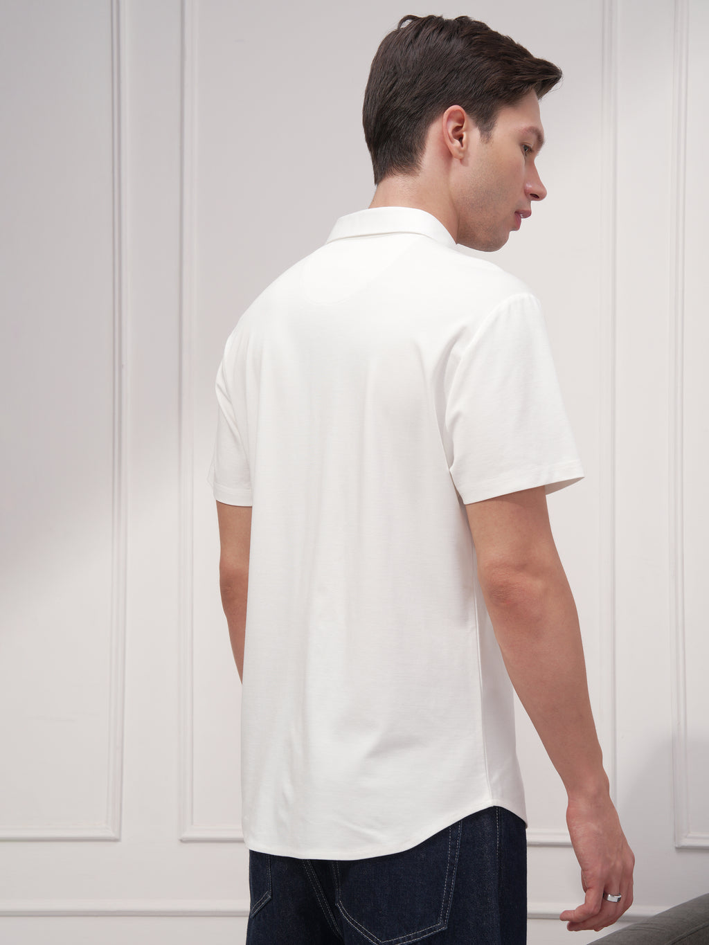 Highlander Men White Solid Slim Fit Casual Shirt - White - Image 3
