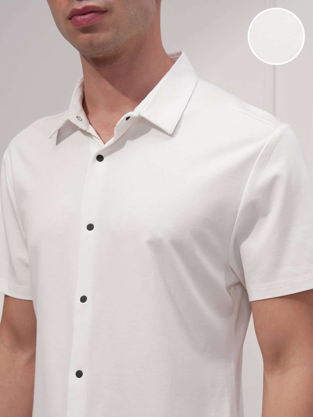 Highlander Men White Solid Slim Fit Casual Shirt - White - Image 5
