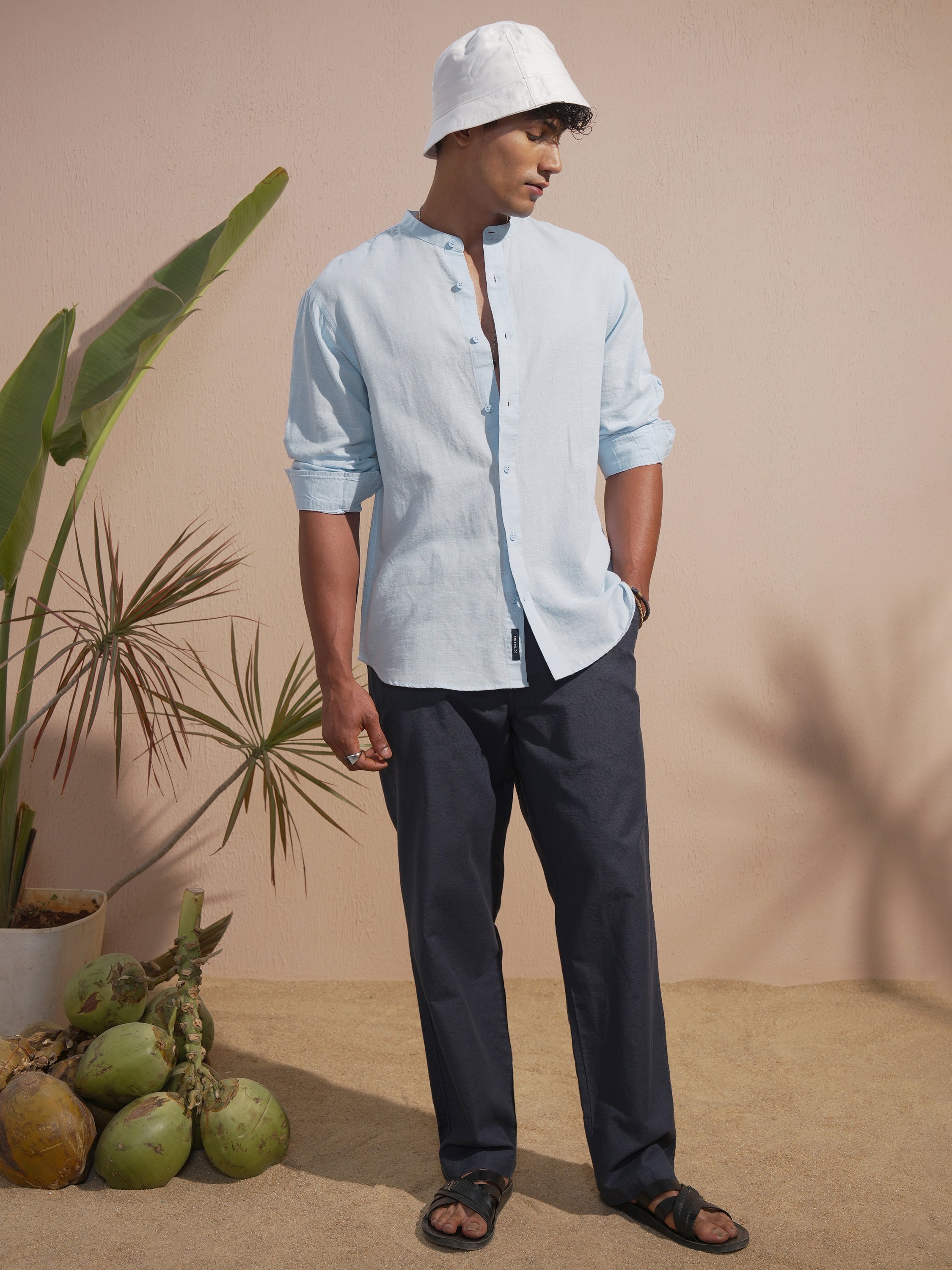 Highlander Men Blue Solid Relaxed Fit Casual Shirt - Blue - Image 2