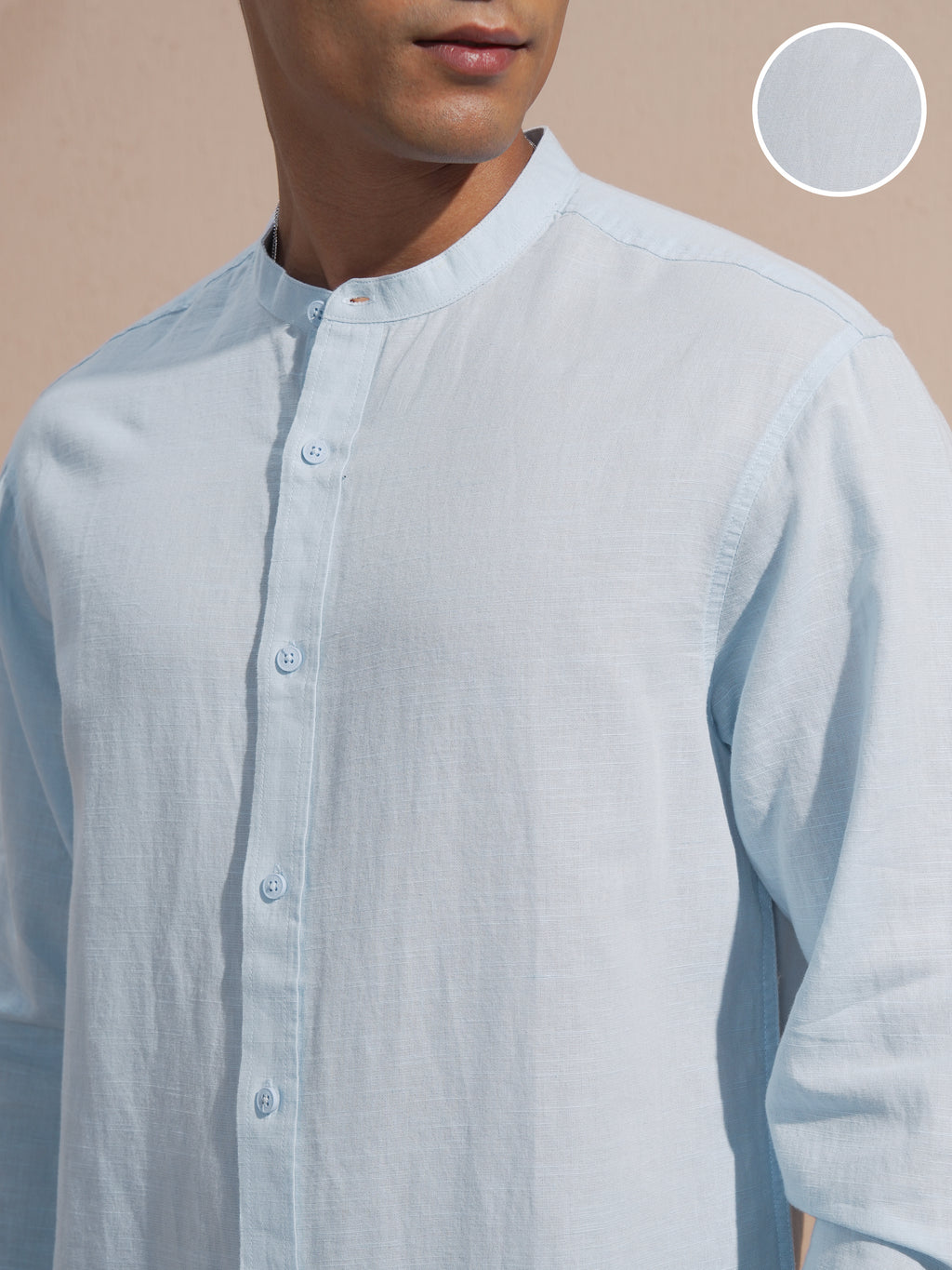 Highlander Men Blue Solid Relaxed Fit Casual Shirt - Blue - Image 5