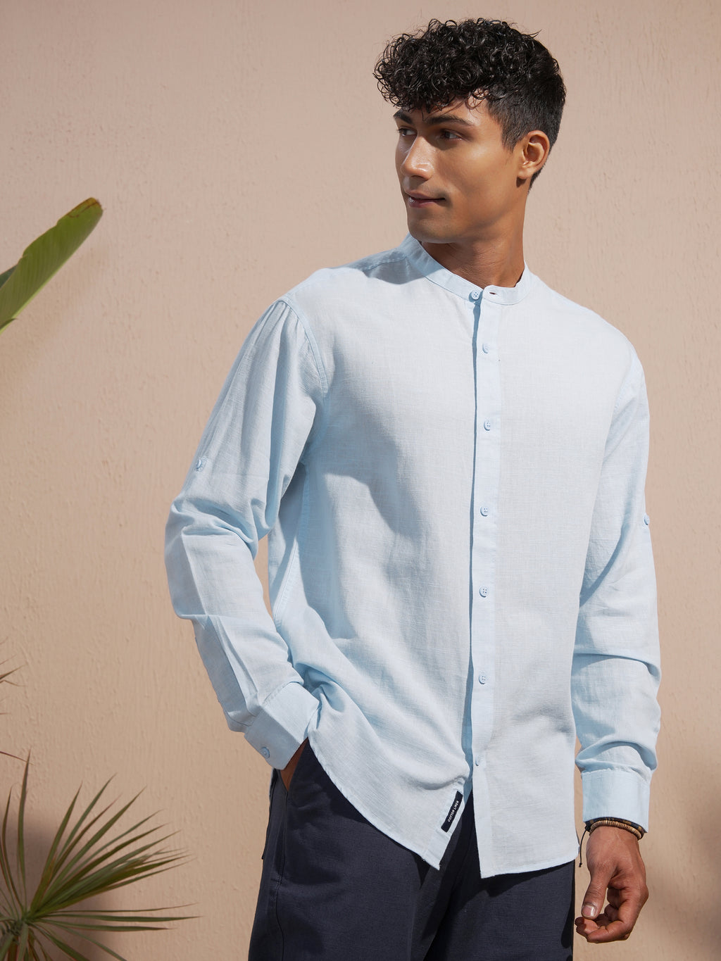 Highlander Men Blue Solid Relaxed Fit Casual Shirt - Blue - Image 6