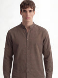 Highlander Men Brown Self Design Regular Fit Casual Shirt - Brown - Image 1