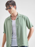 Highlander Men Green Solid Relaxed Fit Casual Shirt - Green - Image 1