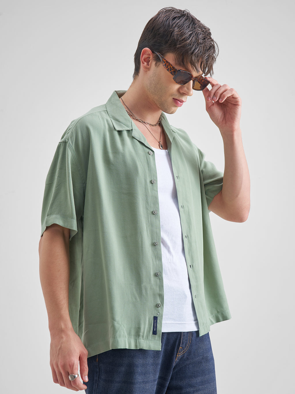 Highlander Men Green Solid Relaxed Fit Casual Shirt - Green - Image 6