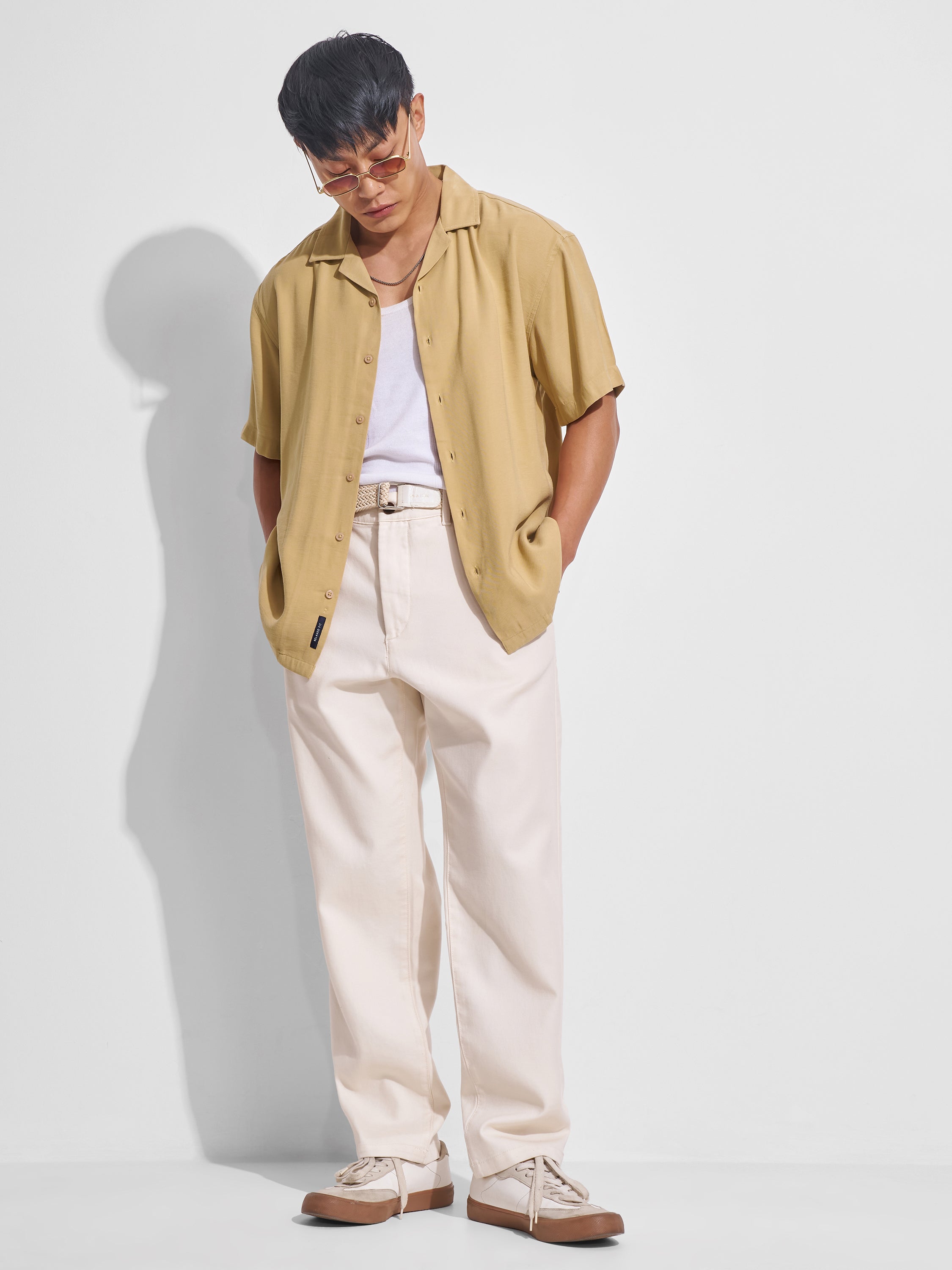 Highlander Men Mustard Solid Relaxed Fit Casual Shirt - Mustard - Image 2