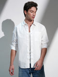 Highlander Men White Striped Relaxed Fit Casual Shirt - White - Image 1