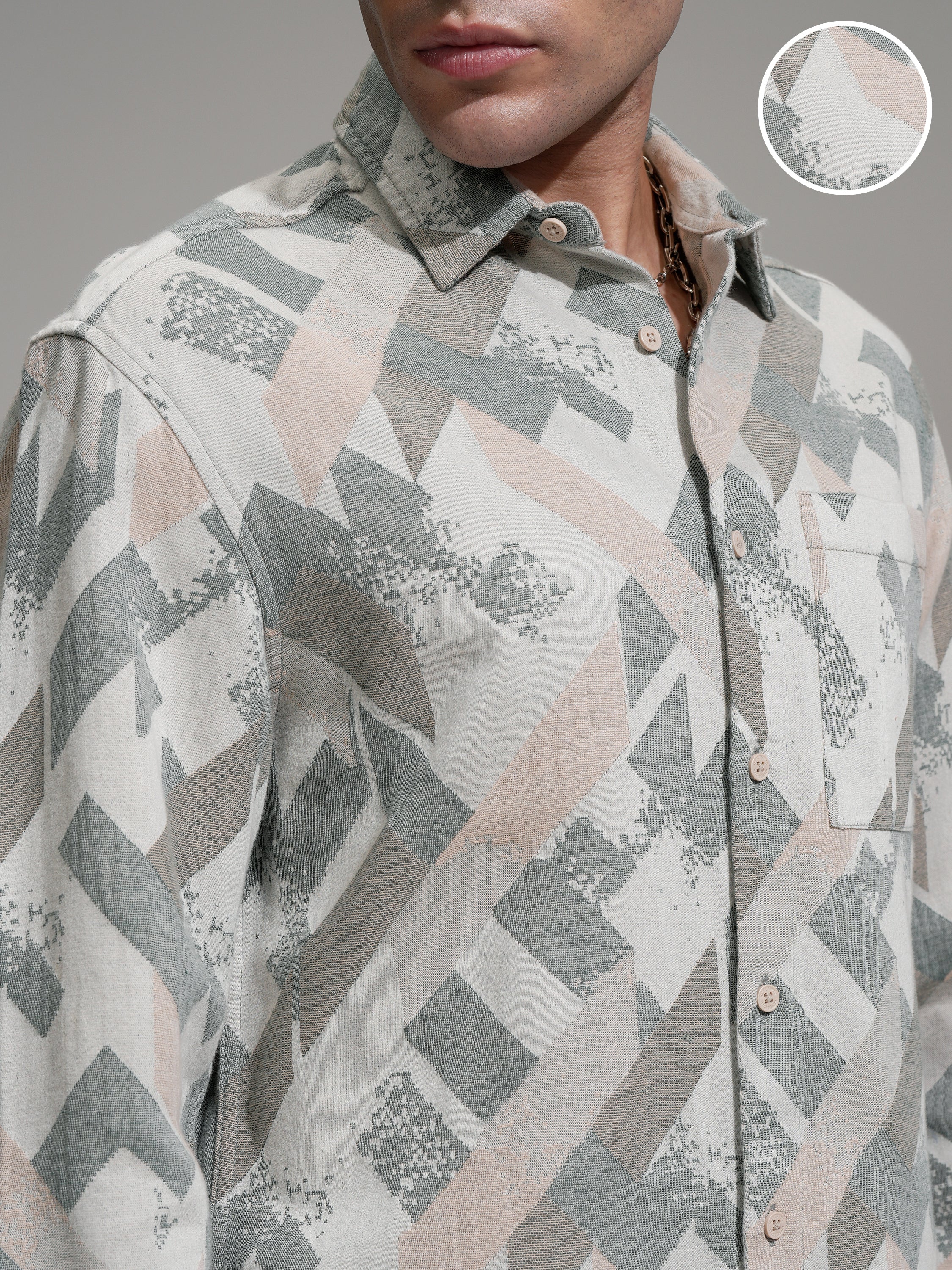Highlander Men Green Printed Relaxed Fit Casual Shirt - Green - Image 5