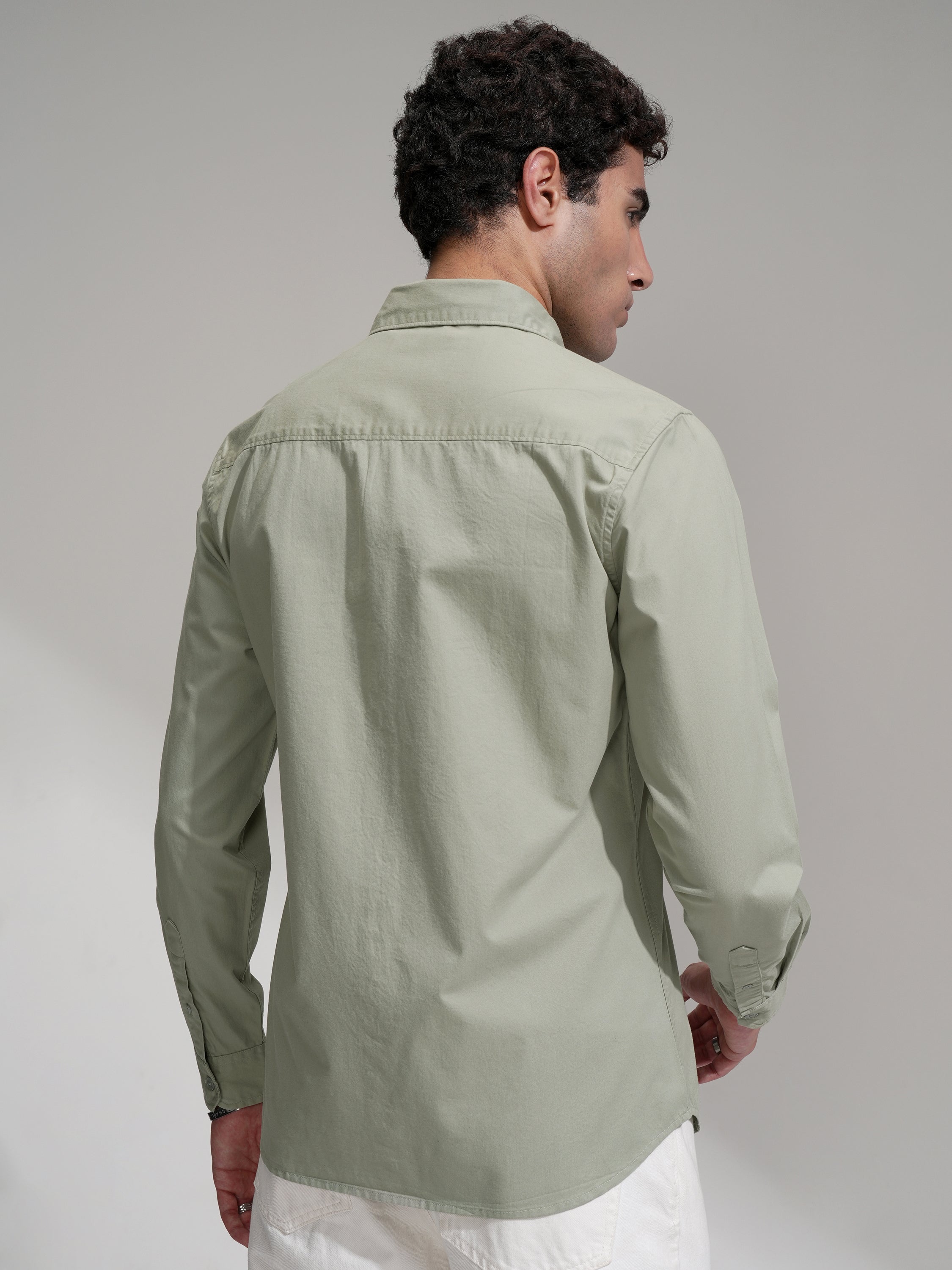 Highlander Men Green Printed Slim Fit Casual Shirt - Green - Image 3