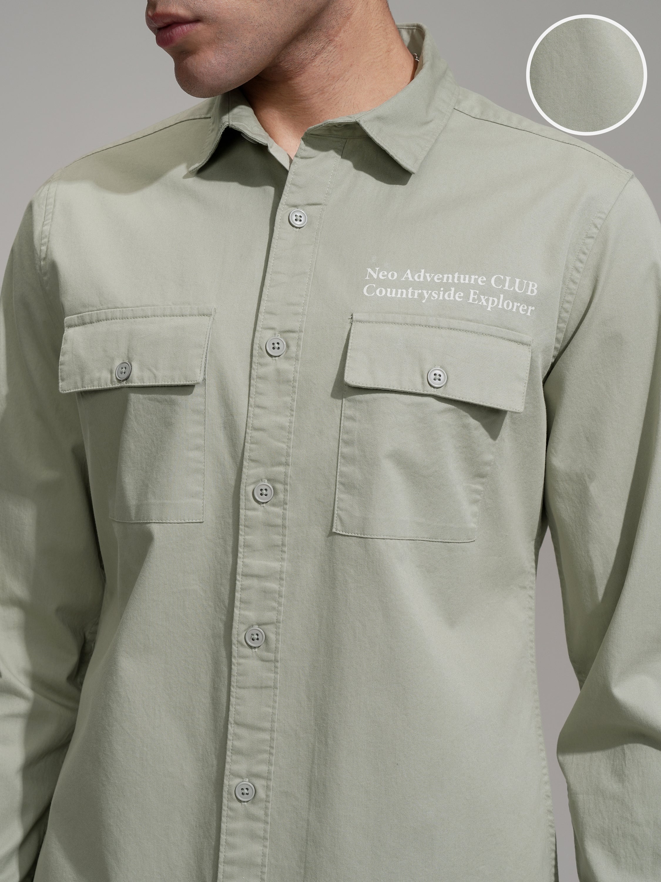 Highlander Men Green Printed Slim Fit Casual Shirt - Green - Image 5