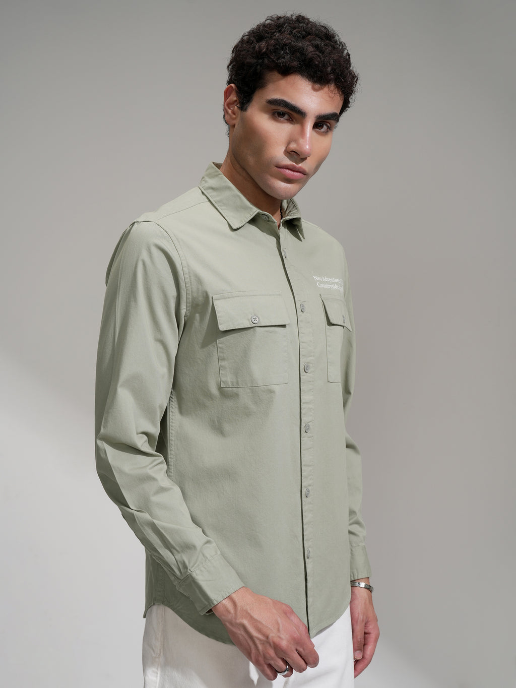 Highlander Men Green Printed Slim Fit Casual Shirt - Green - Image 6