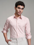 Highlander Men Pink Self Design Slim Fit Casual Shirt - Pink - Image 1