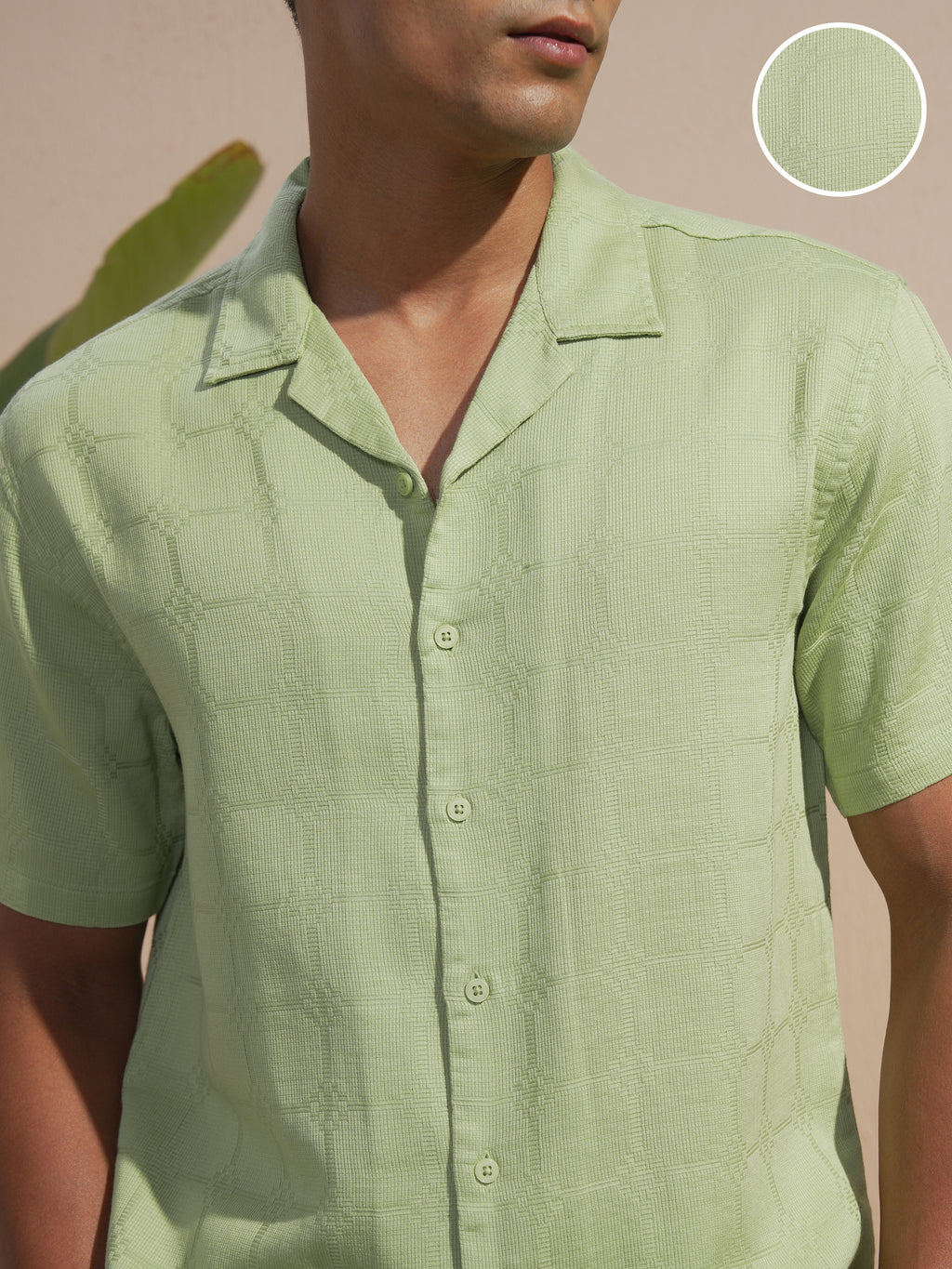 Highlander Men Green Self Design Relaxed Fit Casual Shirt - Green - Image 5