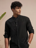 Highlander Men Black Solid Relaxed Fit Casual Shirt - Black - Image 1